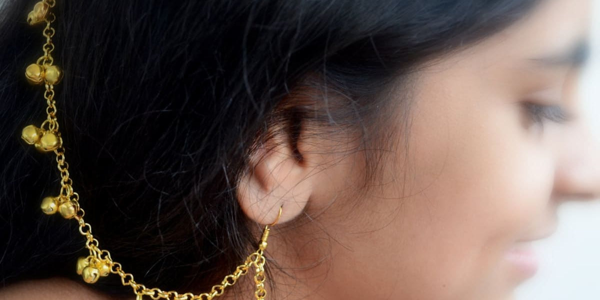 Buy Rhosyn Bahubali Earrings With Hair Chain Gold (Girls And Women) Online  at Best Prices in India - JioMart.